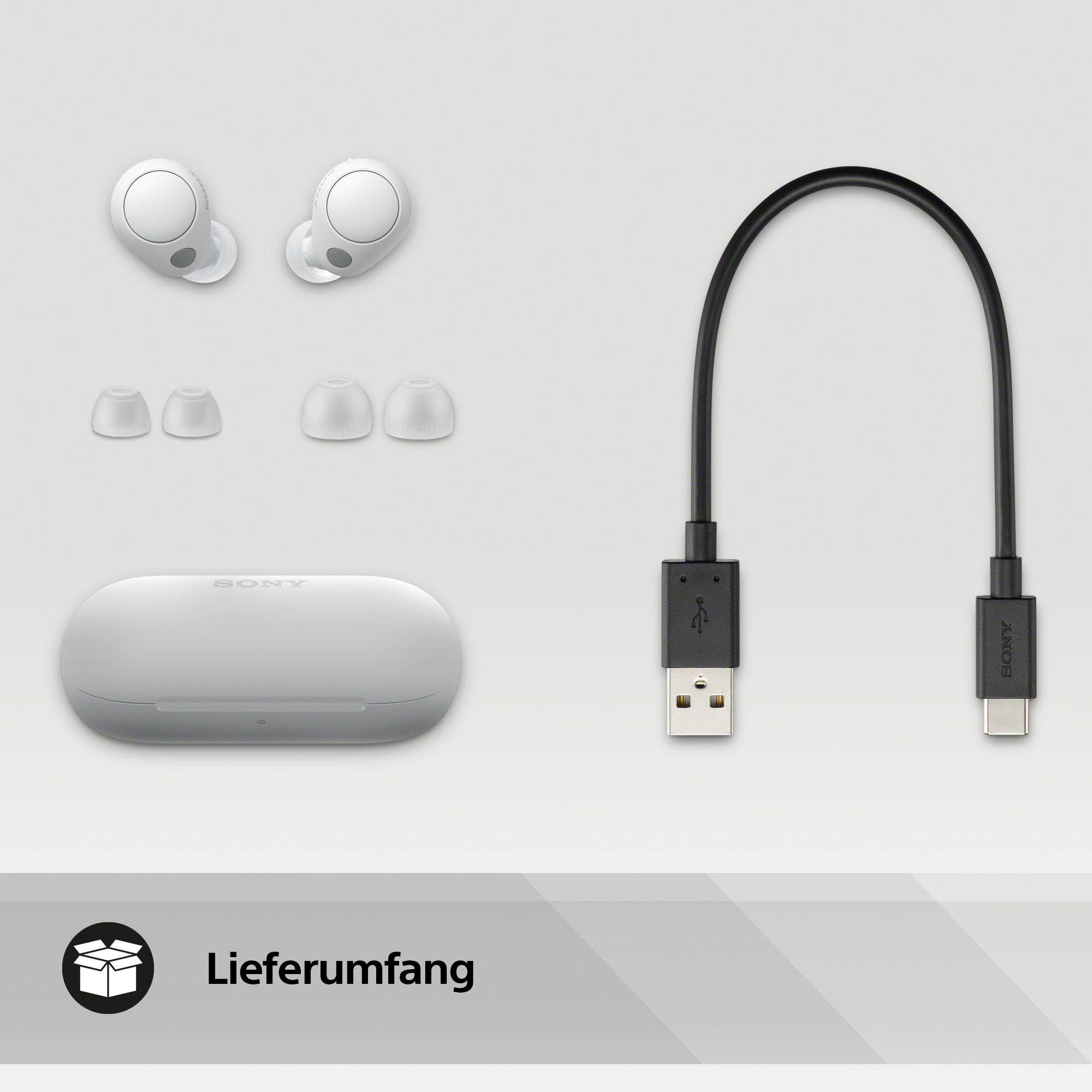 bis Akkulaufzeit, In-Ear-Kopfhörer Bluetooth, 20 Sony WF-C700N Holunderweiß (Noise-Cancelling, Std. Connection) Multipoint