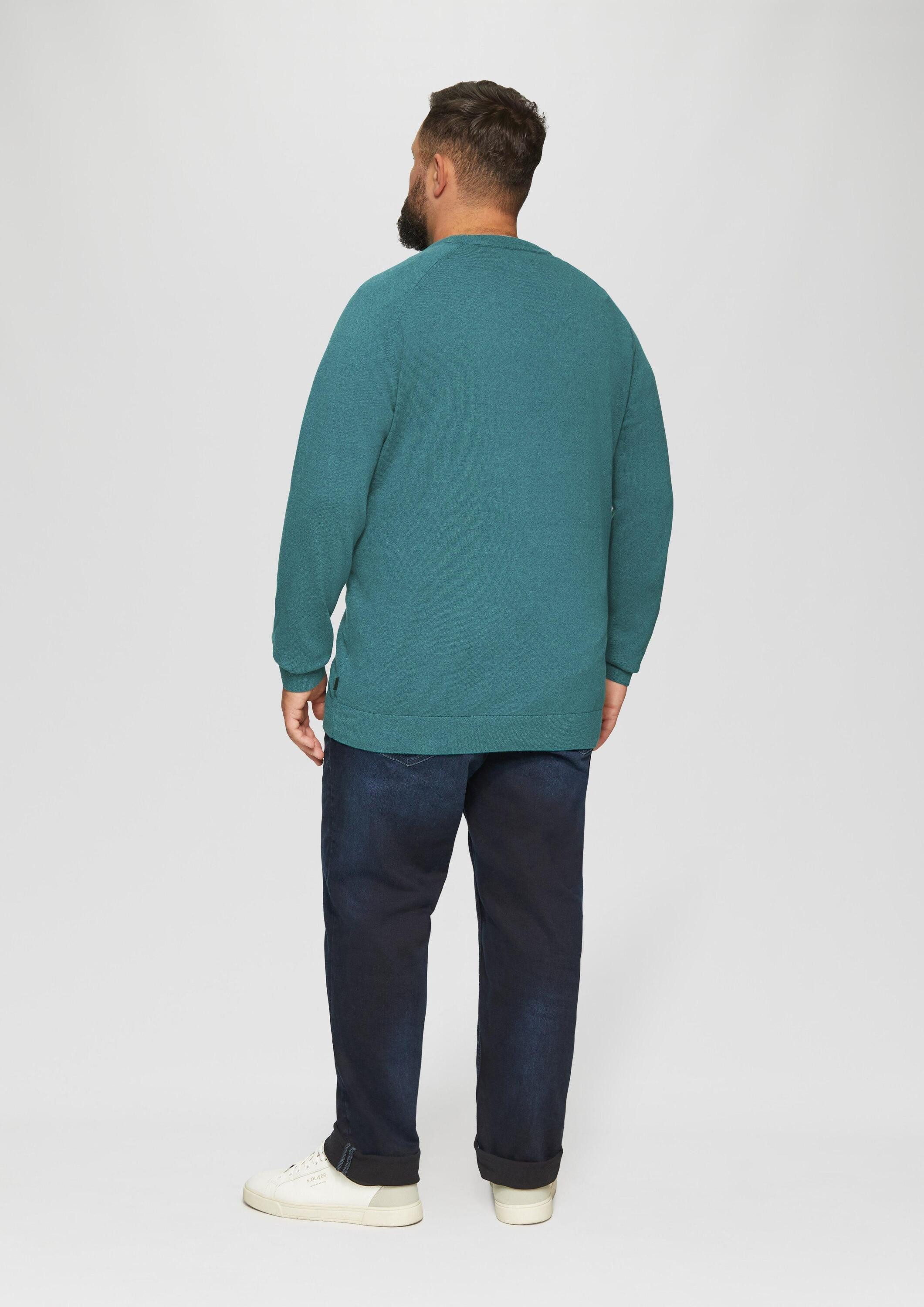 s.Oliver Longpullover Strickpullover Strickpullover mit Rippbündchen