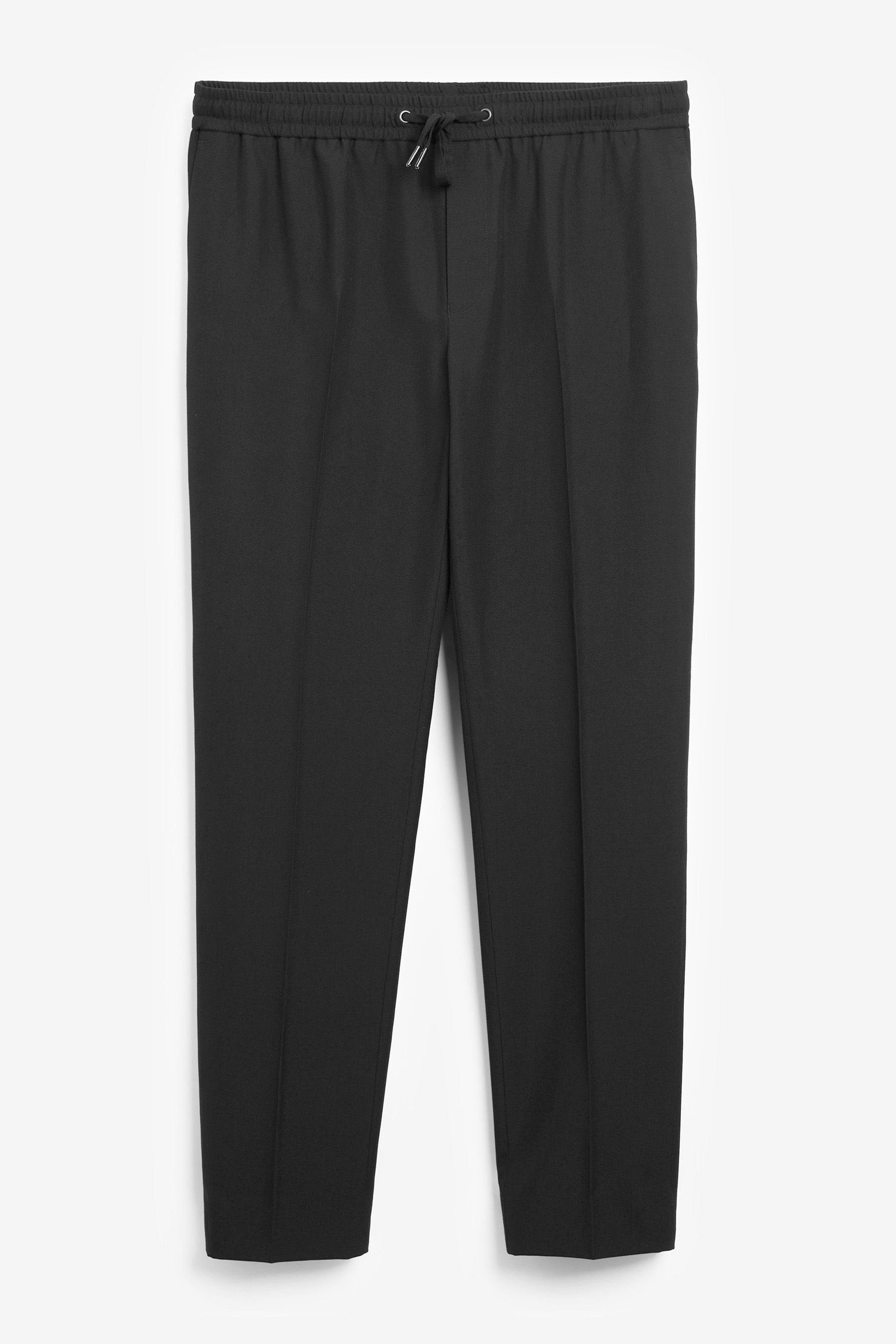 Next Anzughose Eleganter Anzug: Jogginghose im Slim Tapered Fit (1-tlg) Black | Anzughosen