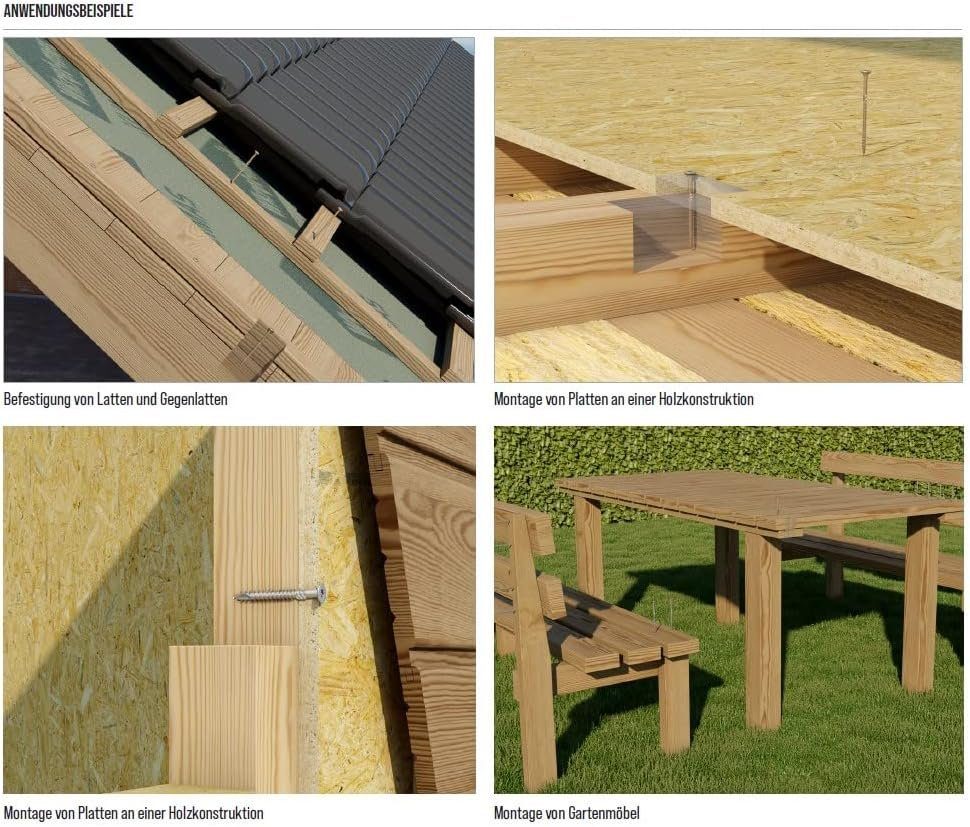 Klimas Holzbauschraube KLIMAS Holzschrauben mit Senkkopf Torx verzinkt Gelb, (500 St) – Bild 3 von 4