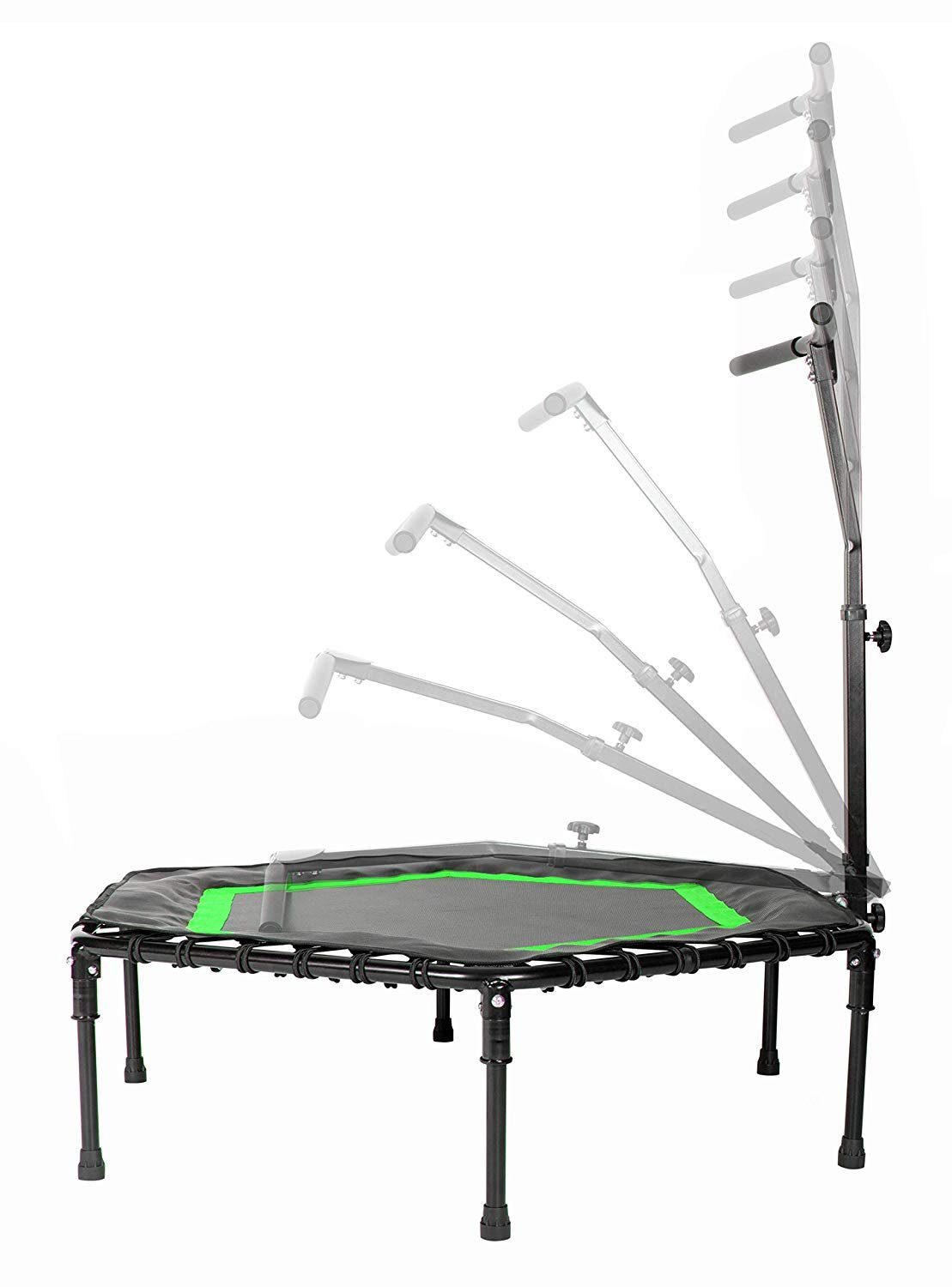 SportPlus Fitnesstrampolin SP-T-111F-G, Ø 126 cm, Fitness Trampolin, Klappfunktion, 126cm, leise Gummiseilfederung, grün