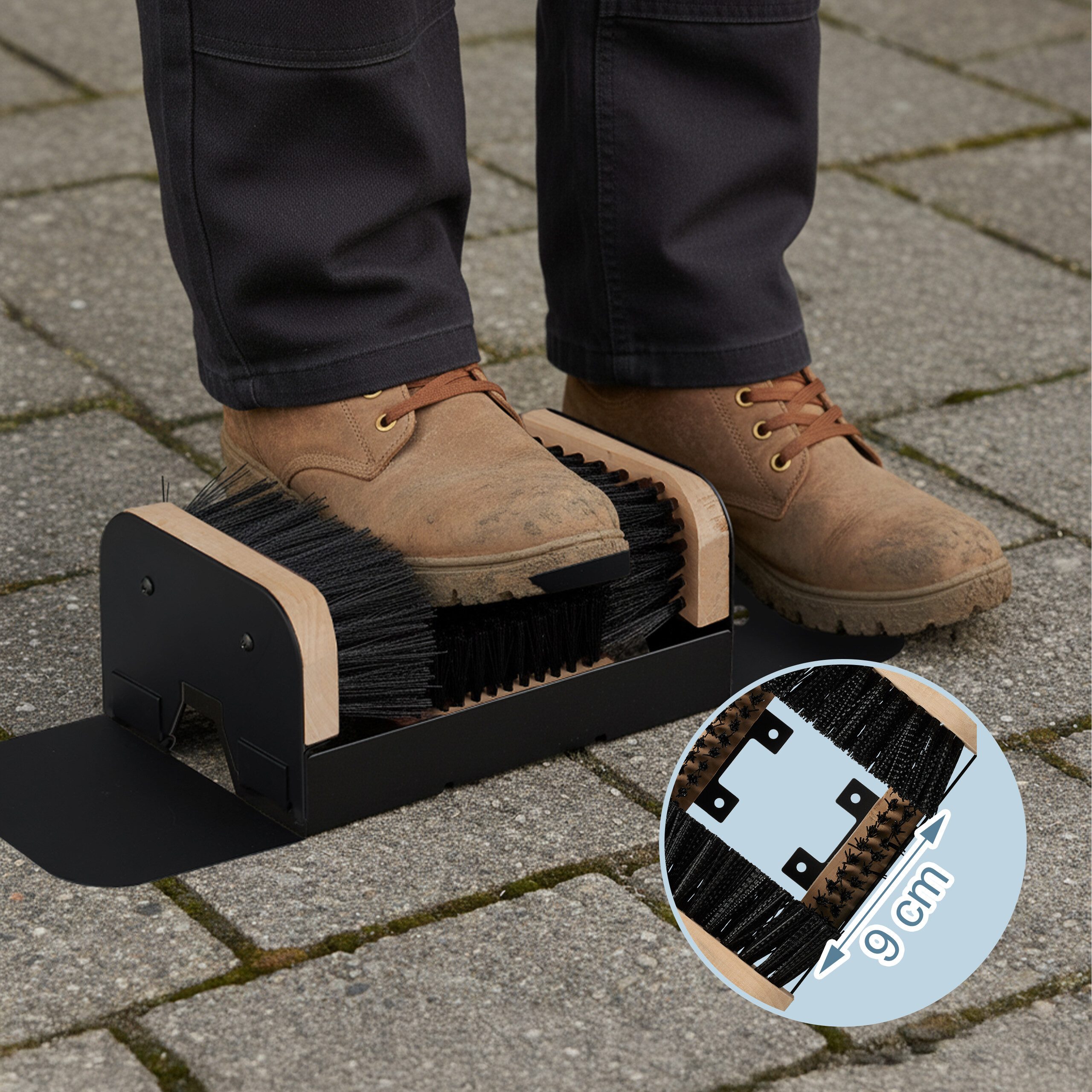 relaxdays Schuhputzbürste Schuhabstreifer mit Rundum-Bürsten