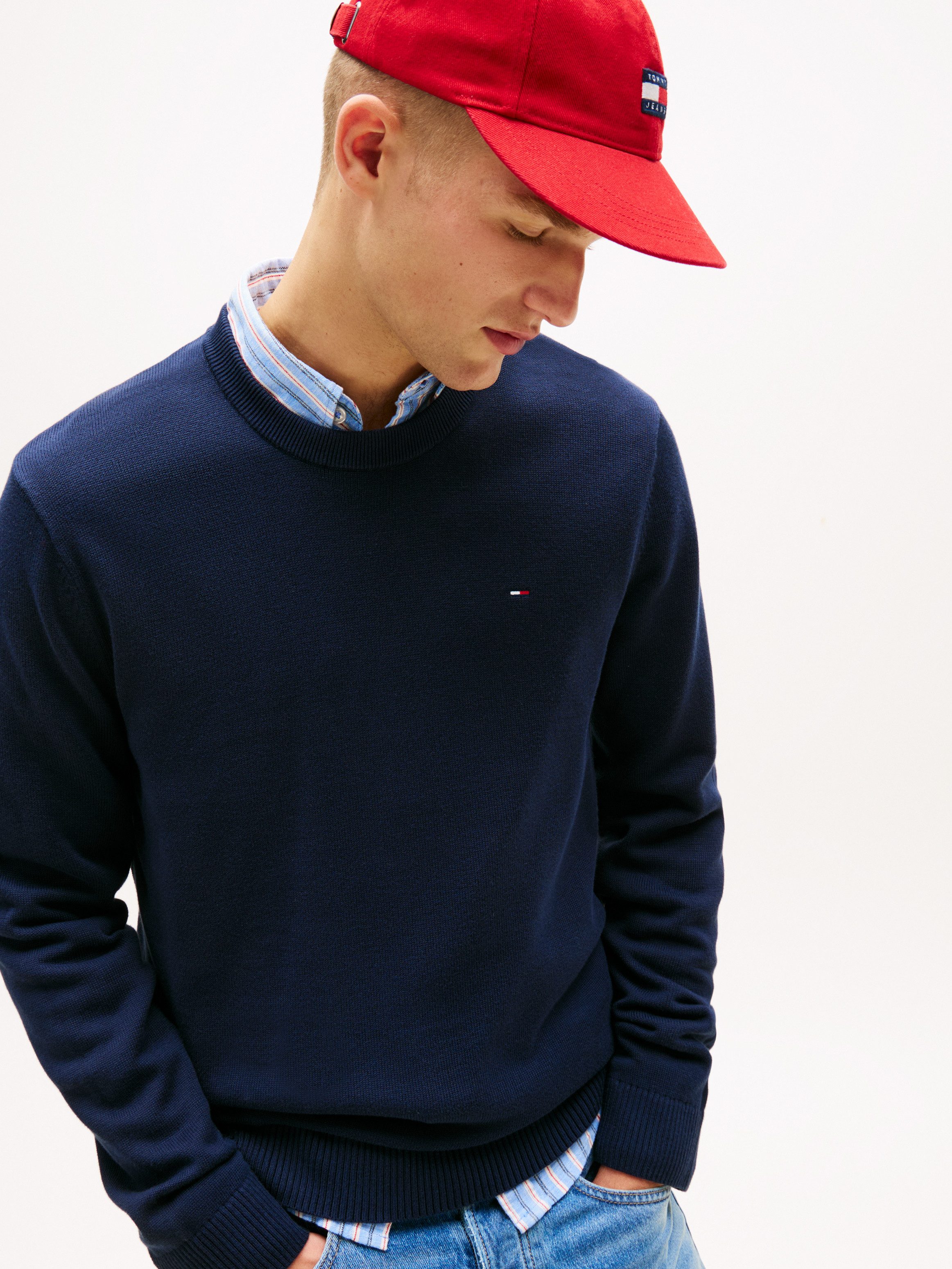 Tommy Jeans Strickpullover TJM SLIM FIT LIGHT SWEATER Slim fit mit Rundhals günstig online kaufen