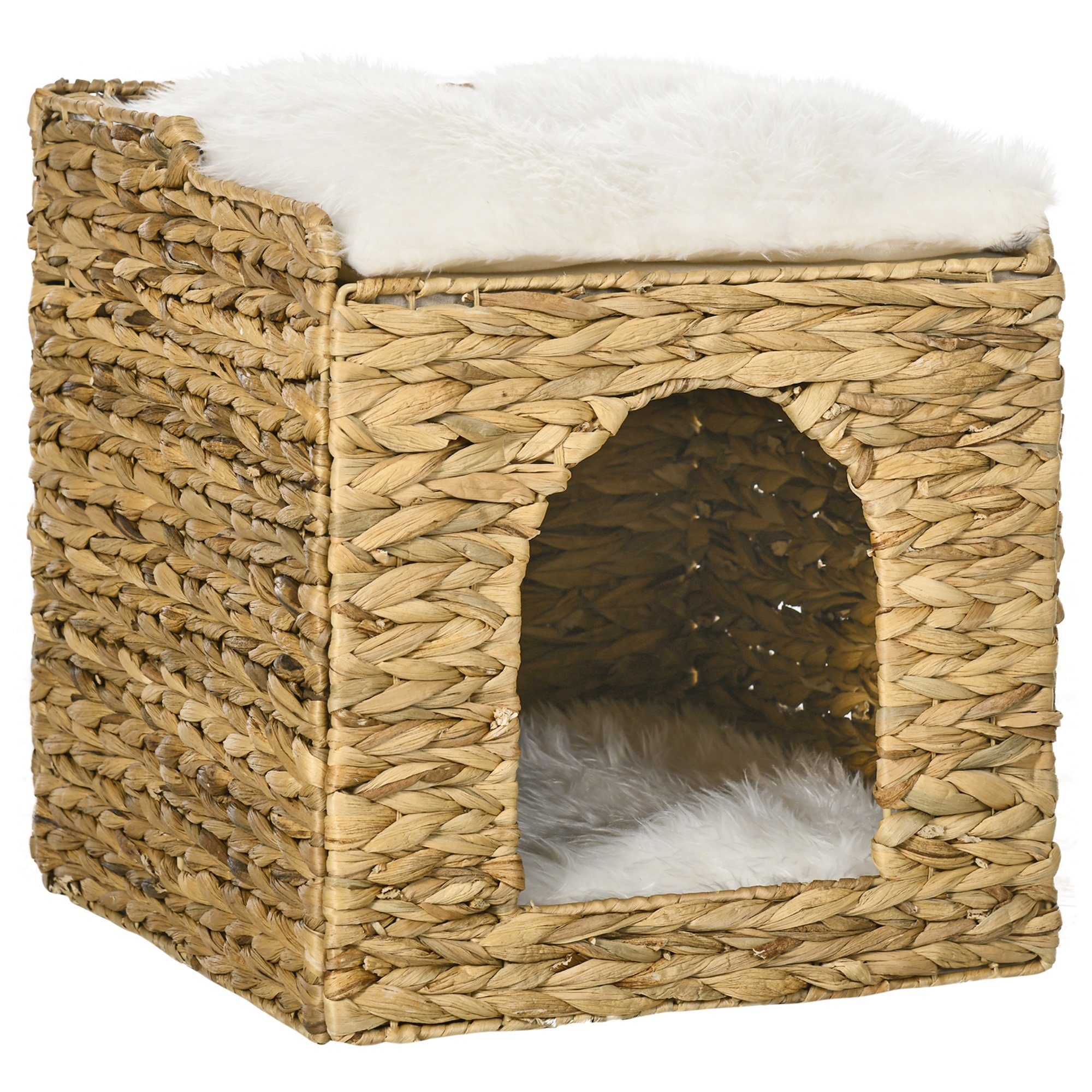 PawHut Tierhaus Katzenhaus mit Kissen, Katzenbett, günstig online kaufen