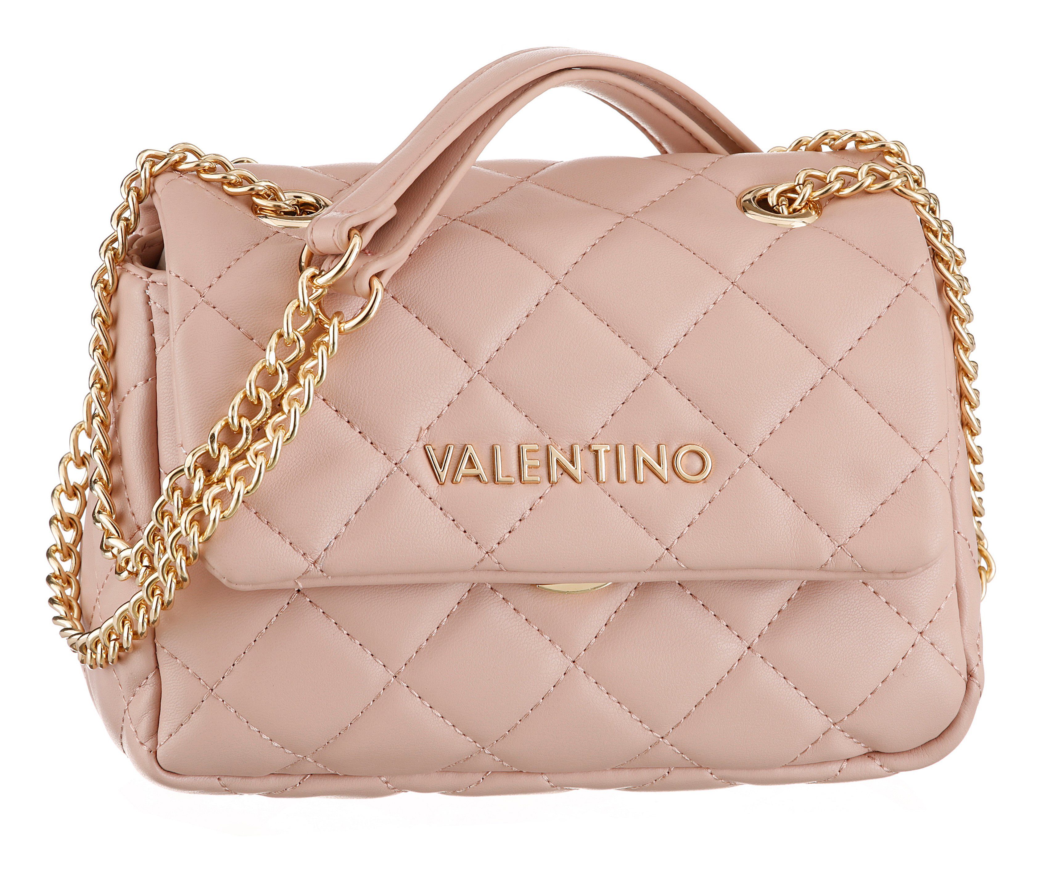 und goldfarbenen Ziersteppung VALENTINO mit BAGS rosa Details Umhängetasche OCARINA,
