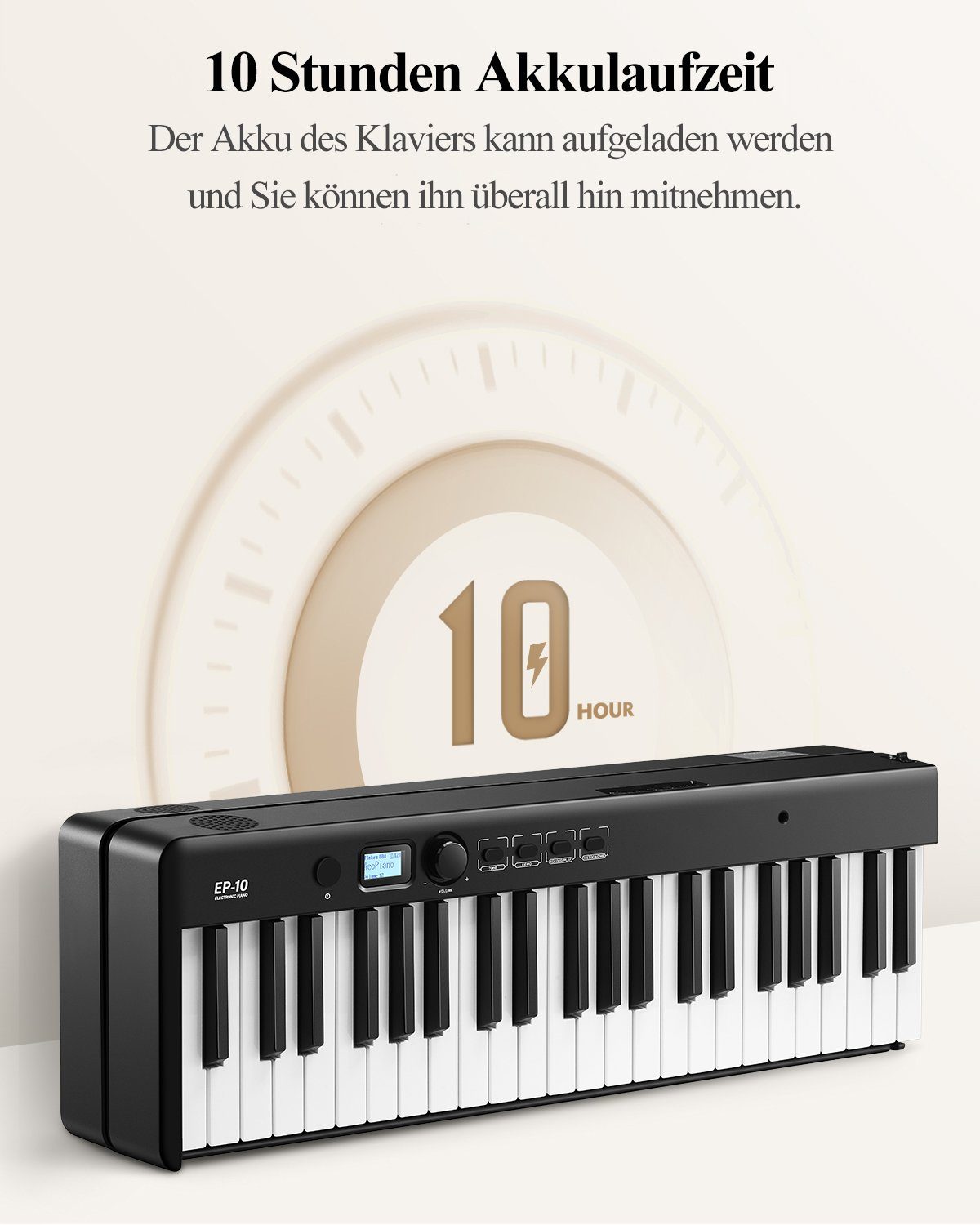 Eastar Digitalpiano 88-Tasten faltbares Digitalpiano halbbeschwerten Tasten & Bluetooth (Faltbares Piano,Notenstander,Klaviertasche, Tasche, Notenpult, Peadel)