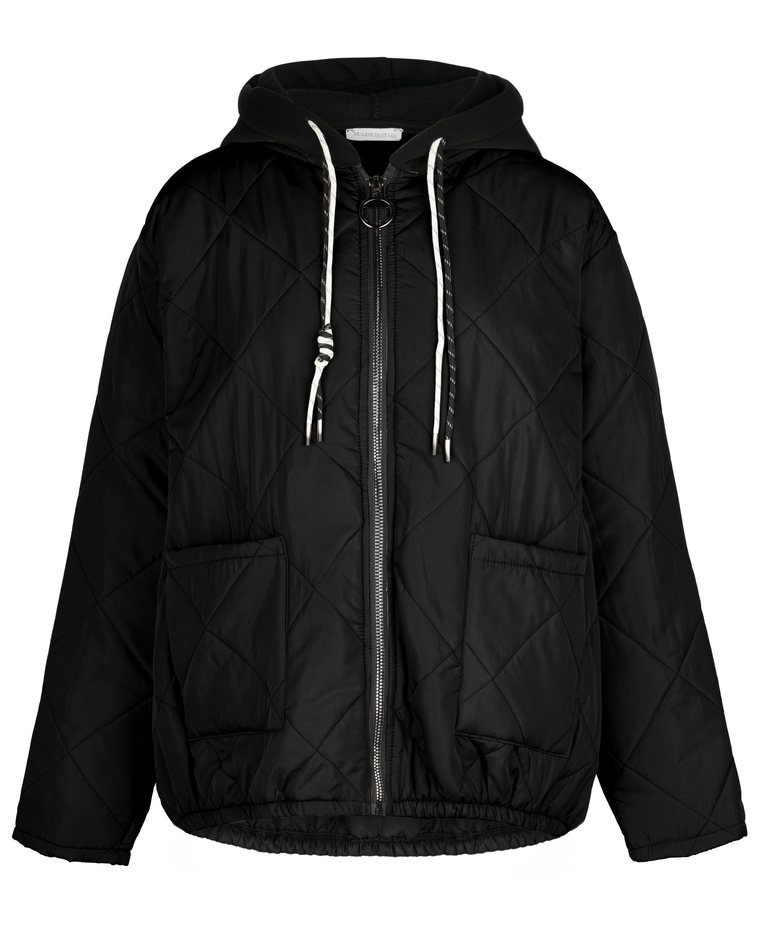 dy_mode Steppjacke Oversize Steppjacke Damen Leichte Übergangsjacke Kapuzenjacke in Unifarbe, mit Kontrast-Kapuze