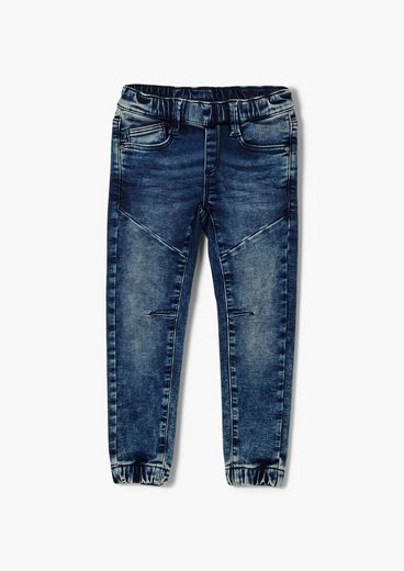 s.Oliver 5-Pocket-Jeans »Slim: Jogpants mit Elastikbund« Zierknopf