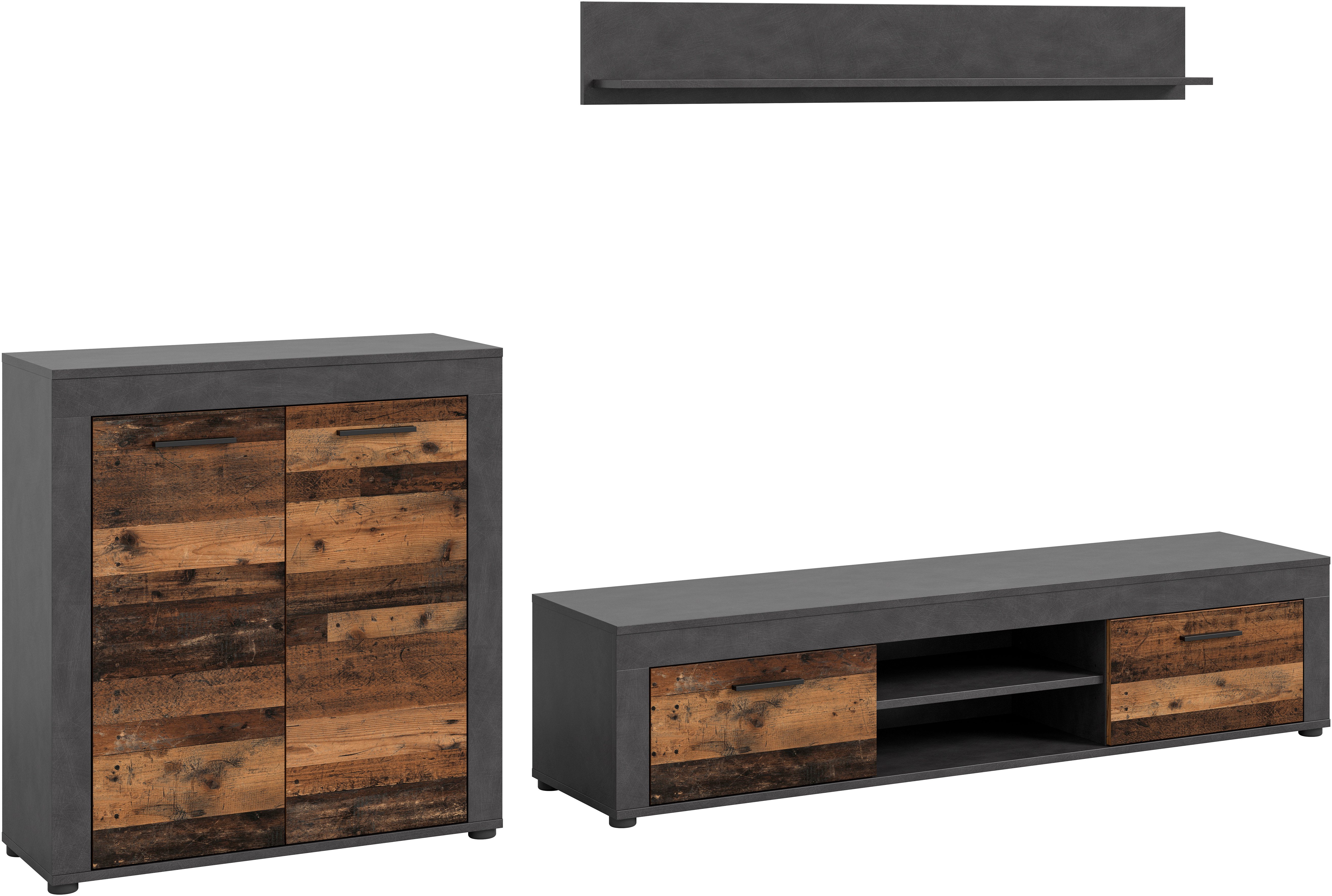 INOSIGN Wohnwand Aosta, Breite 255cm, bestehend aus Highboard, Lowboard, Wa günstig online kaufen