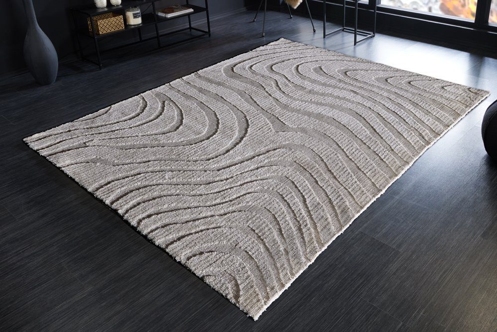 riess-ambiente Teppich WAVE 240x170cm grau, rechteckig, Höhe: 10 mm, Wohnzimmer · Webstoff · 3D-Effekt · Schlafzimmer · Modern Design