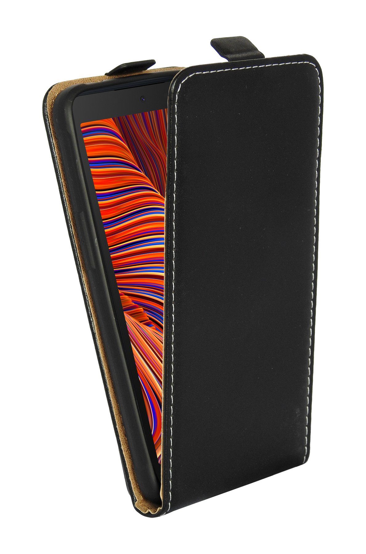 cofi1453 Handyhülle Handytasche SAMSUNG GALAXY XCOVER 5 EE schwarz, Schutzhülle Handy Flip Cover Klapptasche Schwarz