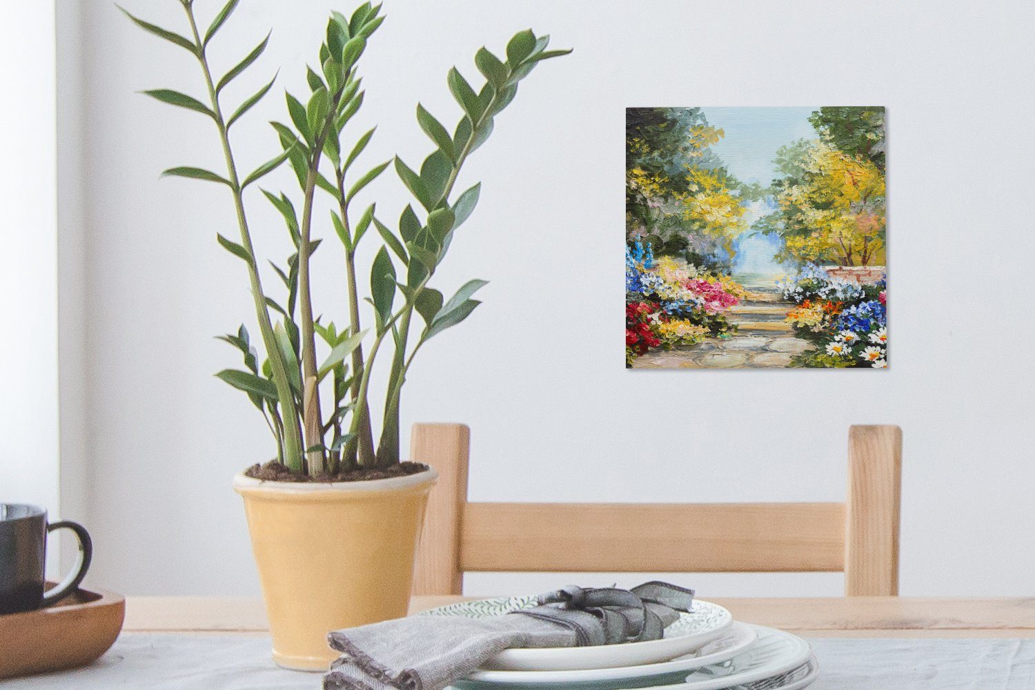 St), - Blumen - Wohnzimmer Gemälde Schlafzimmer Malerei Bilder OneMillionCanvasses® - für Natur Leinwand Ölfarbe, (1