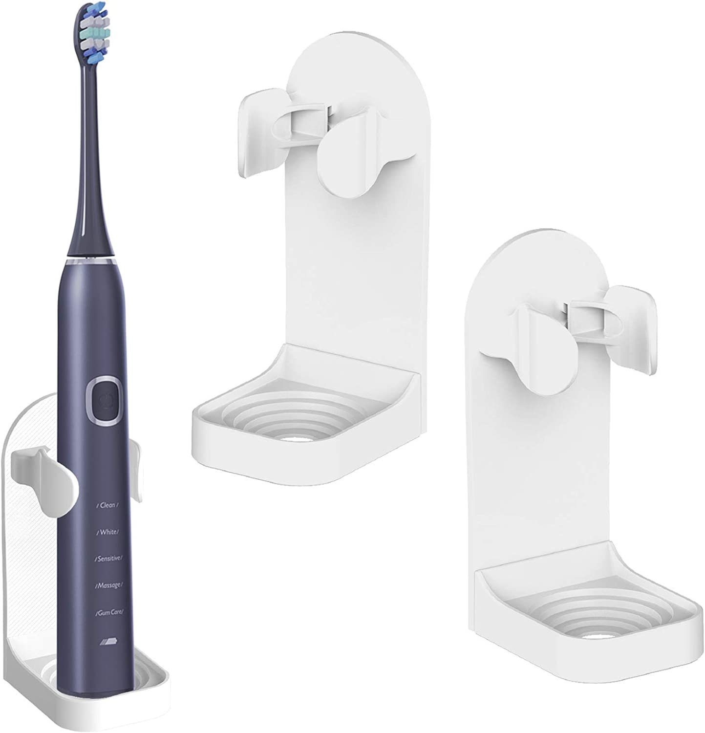 Elektrische Zahnbürste Wand Badezimmer 2er Haiaveng Zahnbürstenhalter Elektrische Halterung, für Zahnbürstenhalter Verstellbarer Zahnbürstenhalter
