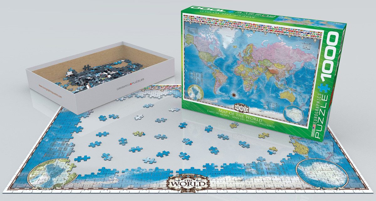 Puzzle 1000 Teile Puzzle - Puzzle - Weltkarte - Map of the World, Puzzleteile