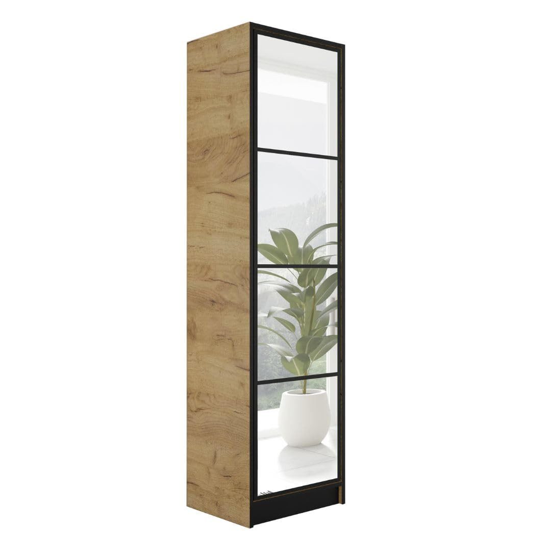 KIER FURNITURE Drehtürenschrank Kleiderschrank EDEN - 53.2 x 205 x 39 cm - Craft Eiche