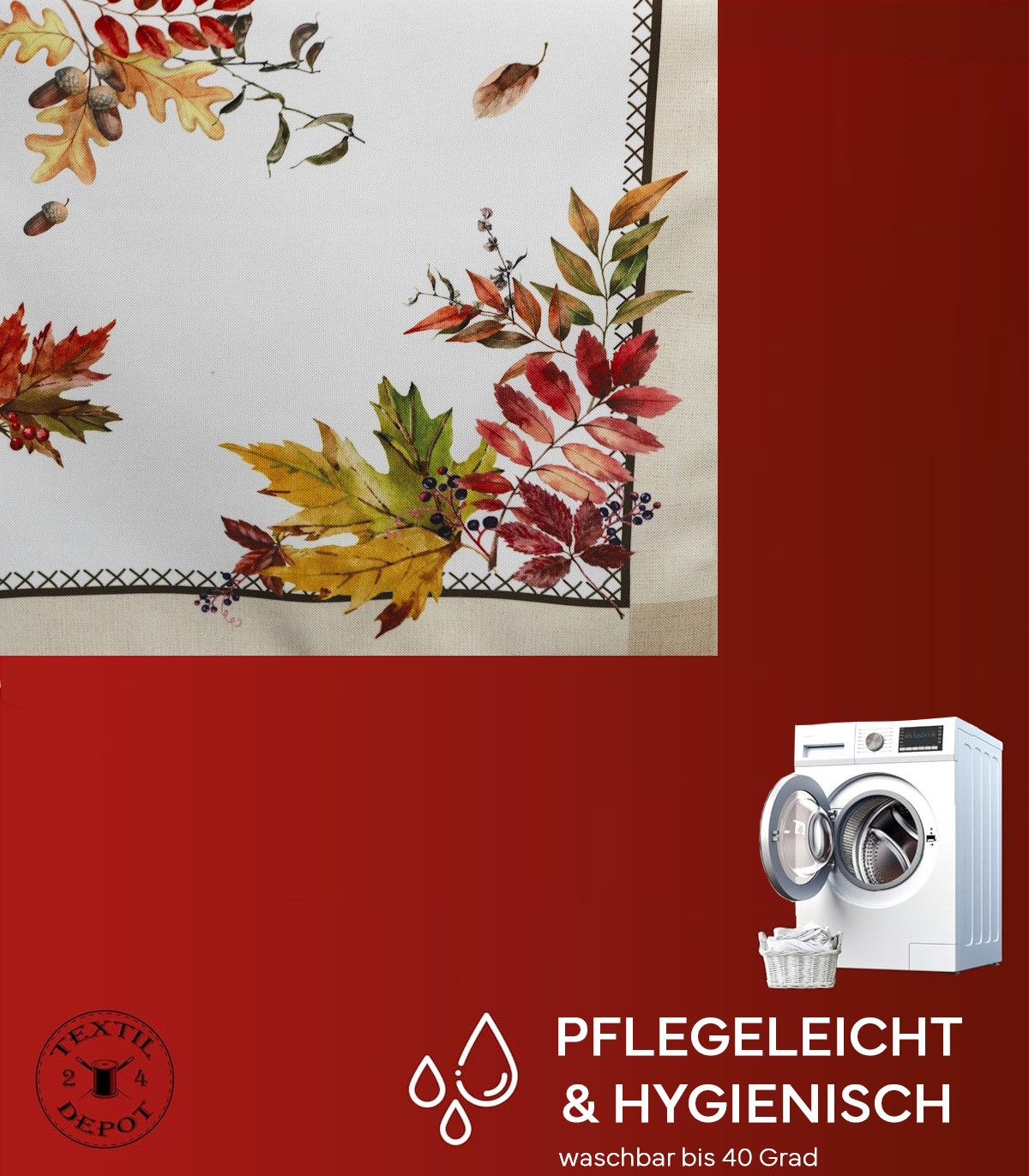 texpot Tischdecke Tischdecke mit Druckmotiv Herbstblätter (1-tlg) günstig online kaufen