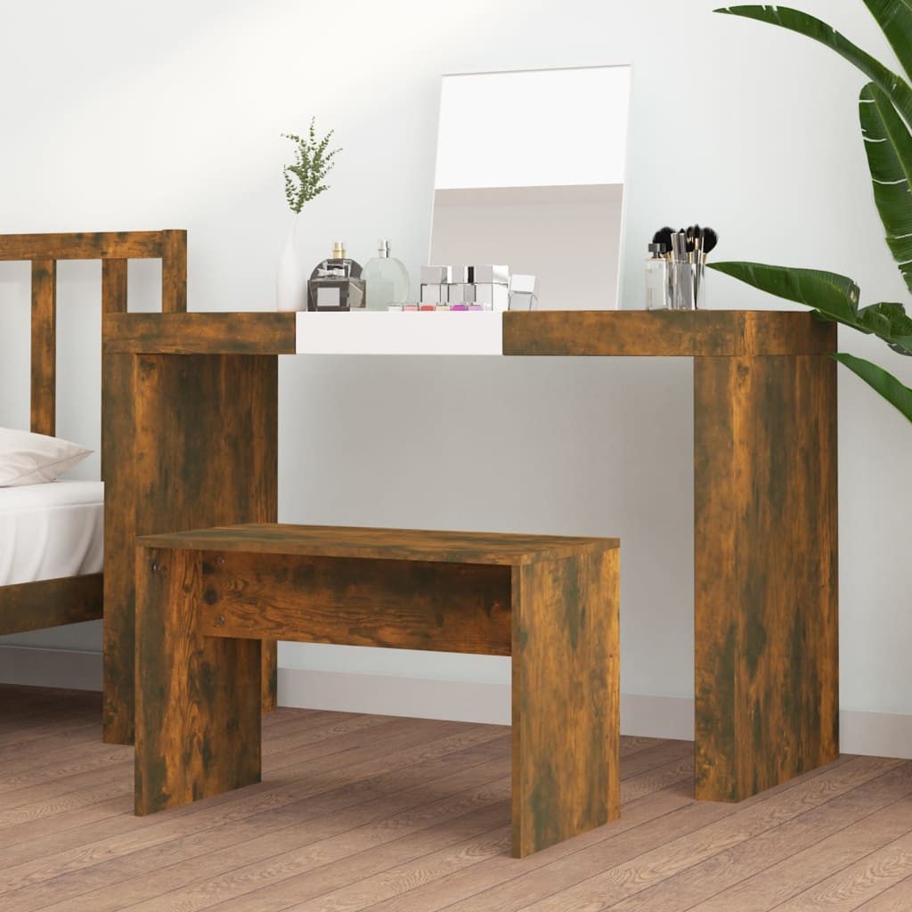 vidaXL Sitzhocker Schminkhocker Räuchereiche 70x35x45 cm günstig online kaufen