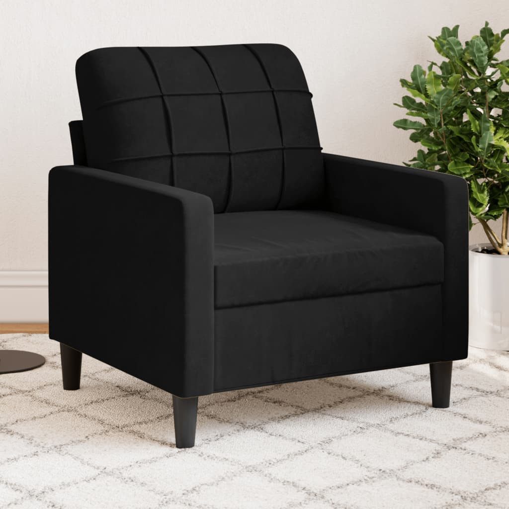 vidaXL Sessel, Sessel Schwarz 60 cm Samt