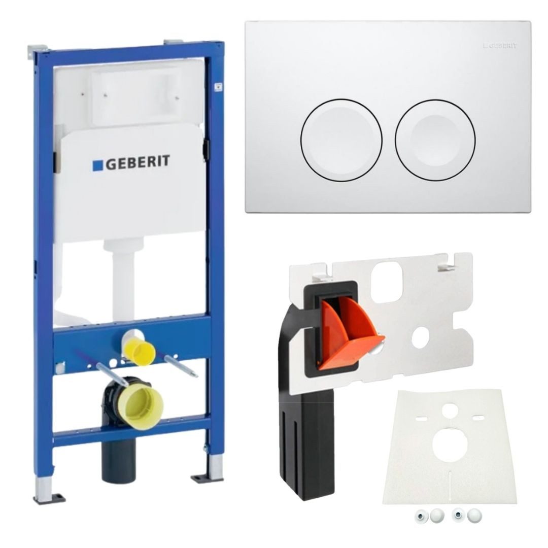 Vorwandelement WC Vorwandelement Drückerplatte weiß Einwurfschacht Delta 21