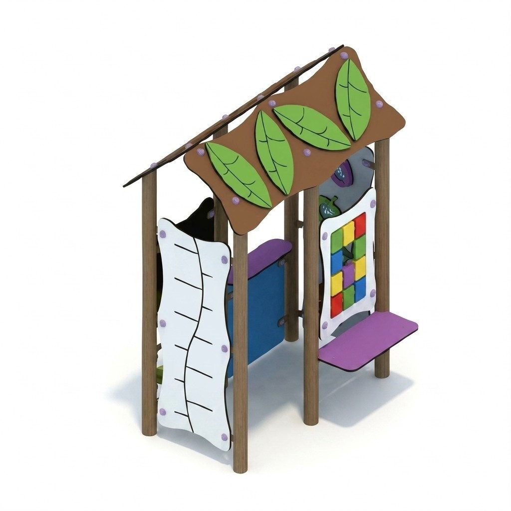 Xlmoebel Klettergerüst Zwergenhaus Kletterhaus aus Holz für den Garten, (Klettergerüst), Hergestellt in Europa