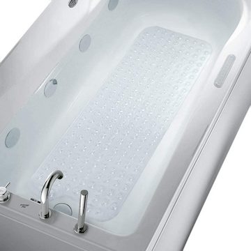 HUGERSTONE Wanneneinlage Badewannenmatte duschmatte rutschfest mit Abflusslöchern und Saugnapf, Extra große Badematte:100 x 40 cm