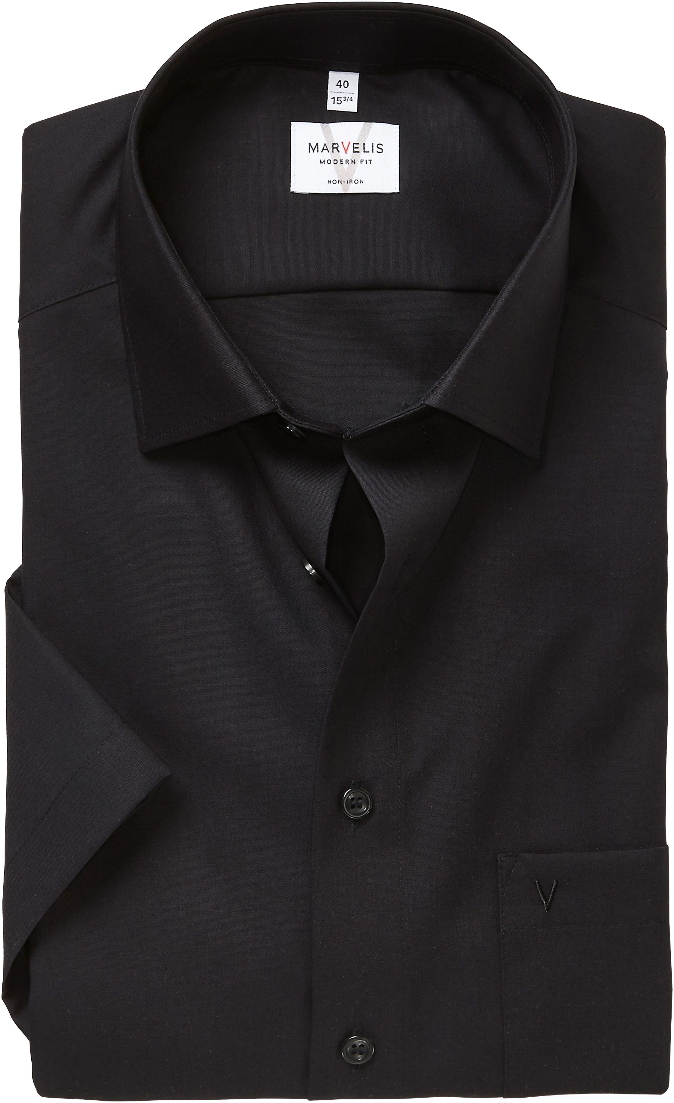 MARVELIS Kurzarmhemd modern fit, Busnesshemd, New Kentkragen, bügelfrei