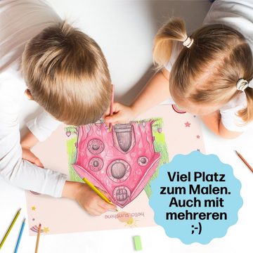 CreativeRobin Malblock A3 Malblock und Malunterlage für Kinder & Erwachsene, 120g dickes Papier