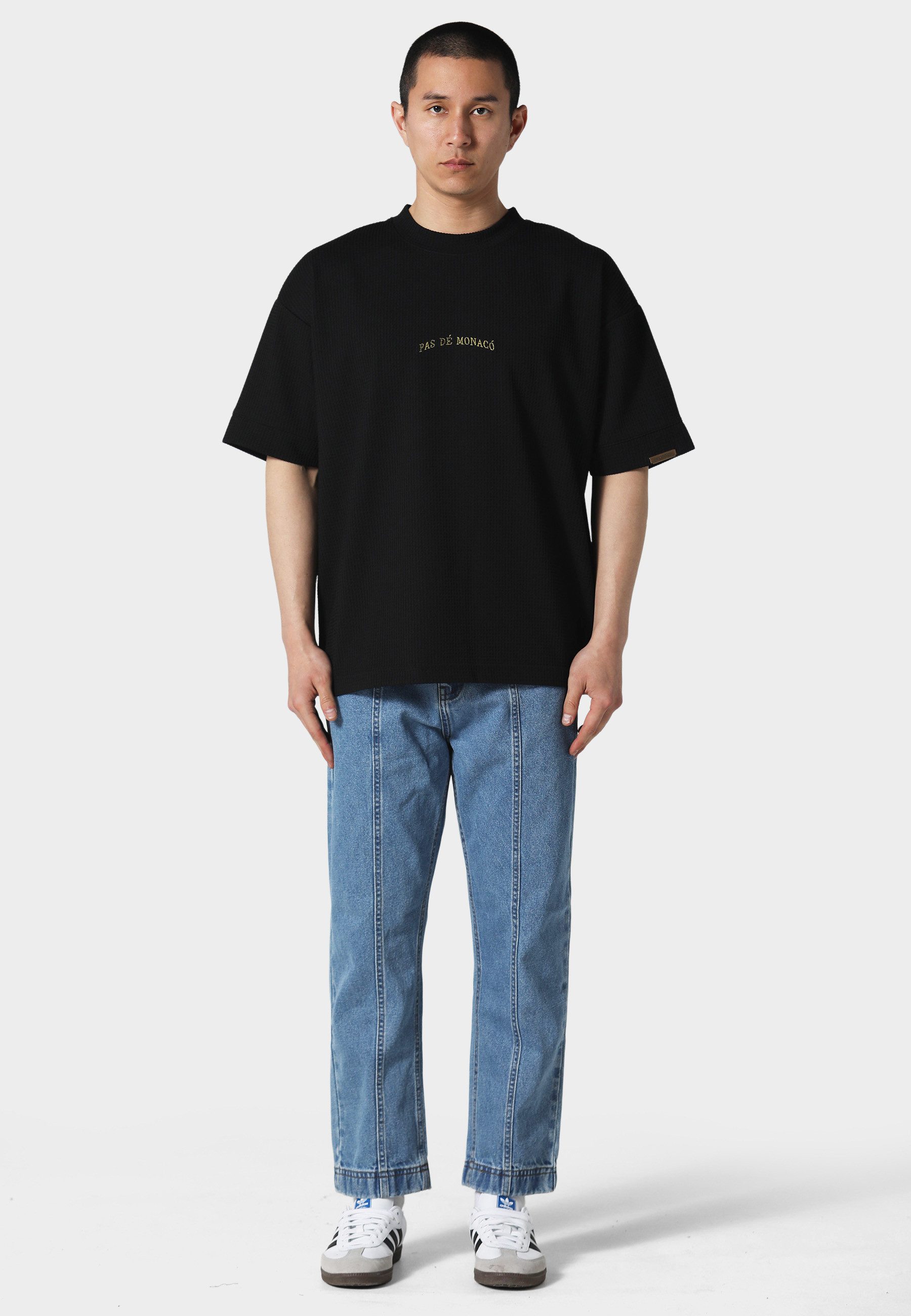 Pas De Monaco T-Shirt Pas De Monaco WAFFLE T-SHIRT (1-tlg)
