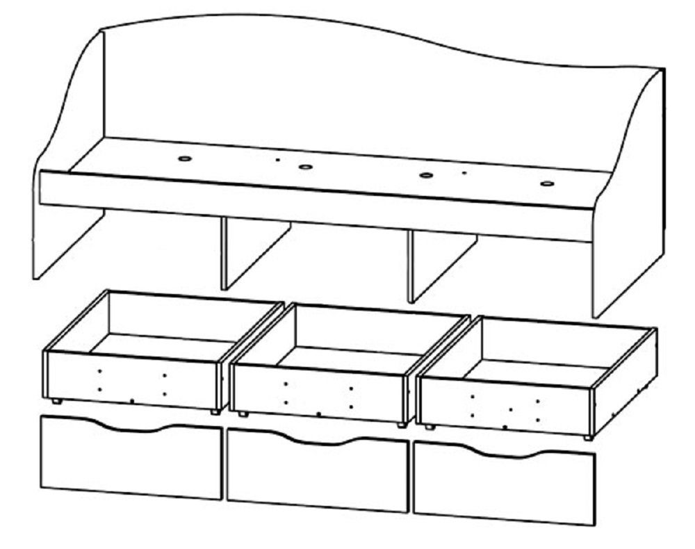 Feldmann-Wohnen Bett KOMBI, Liegefläche: 80 der cm, Cappuccino x Farbe in 190 