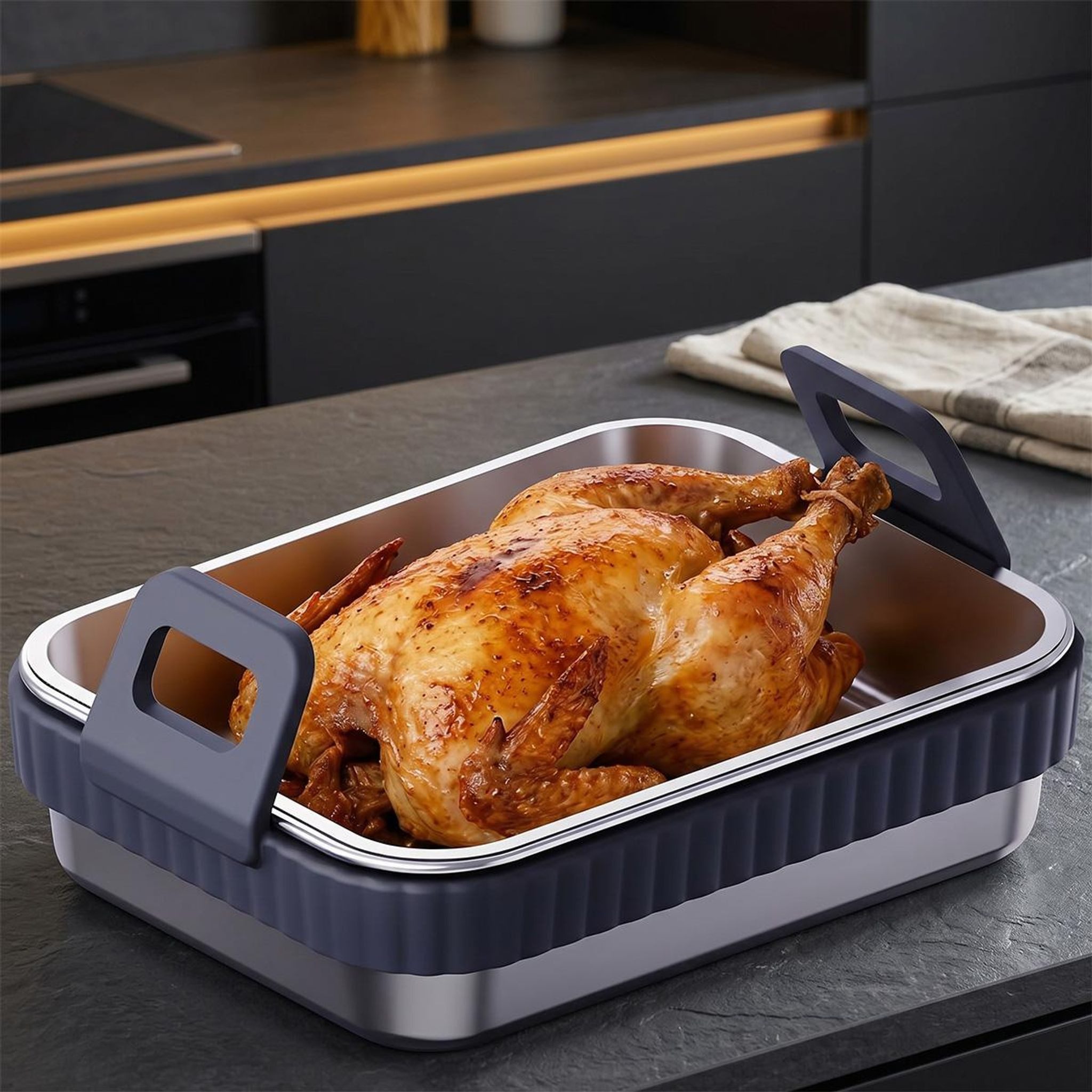 FELIXLEO Brotbackform Airfryer Auflaufform Edelstahl mit Silikongriff BPA frei
