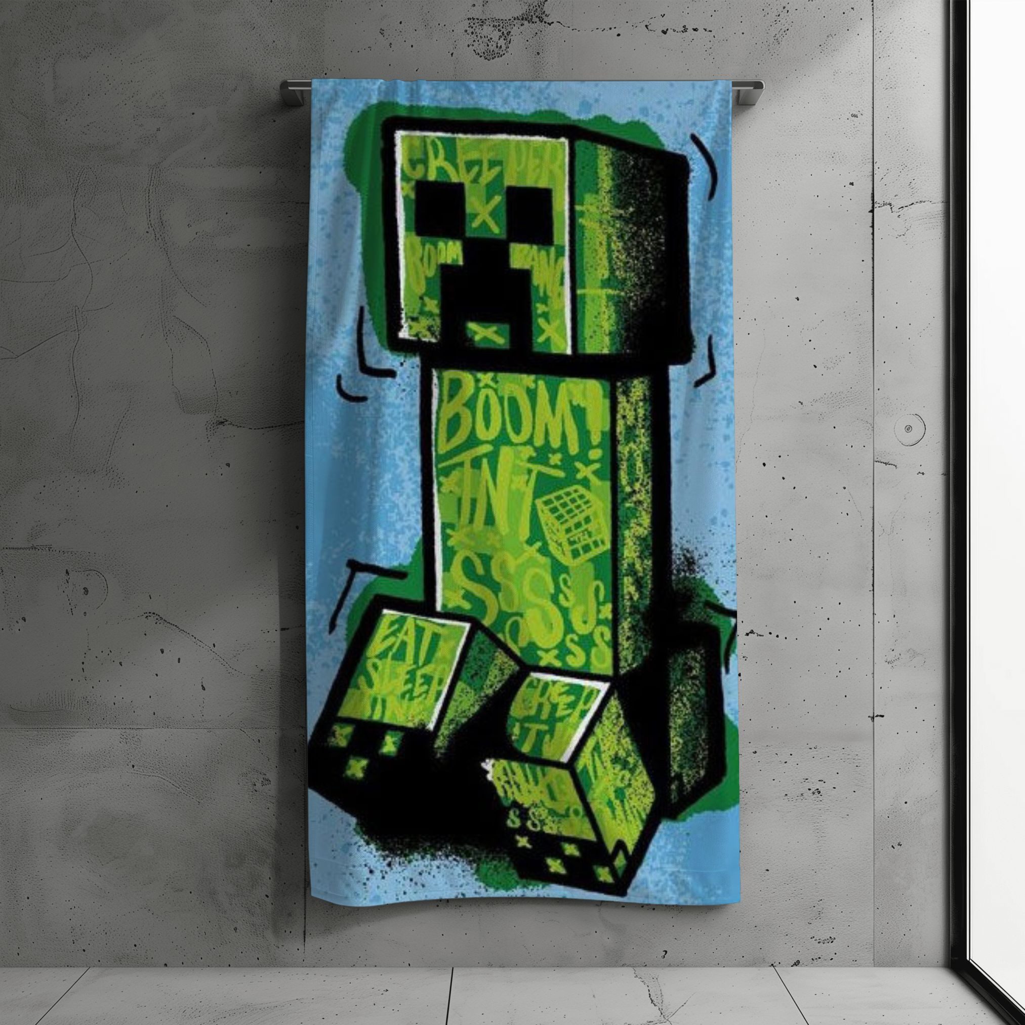 Minecraft Strandtuch Minecraft Badetuch Creeper Strandtuch günstig online kaufen