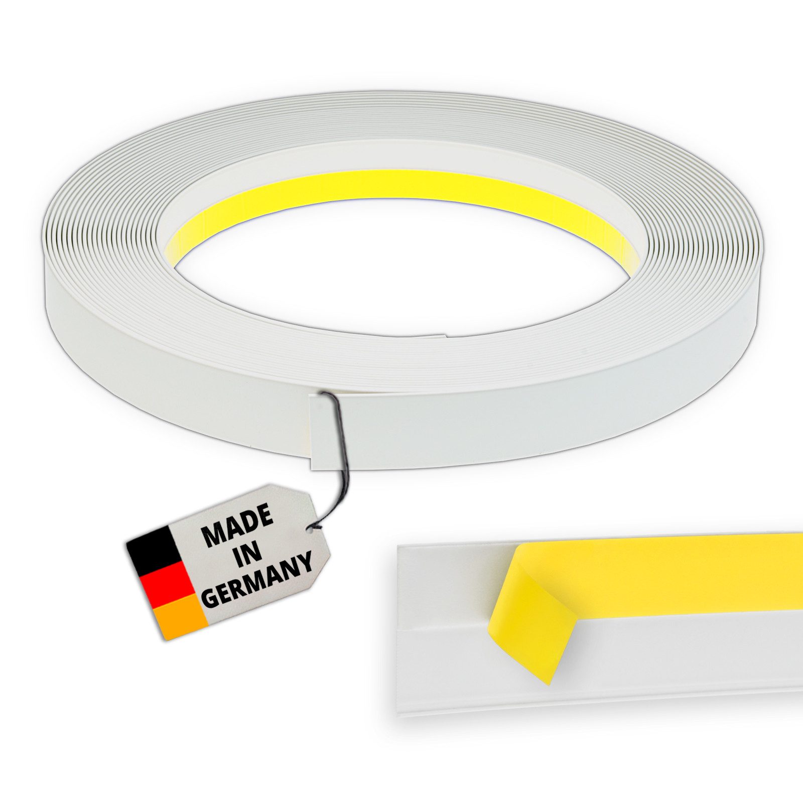 Nobily Fensterleiste PVC-Flachleiste, 40mm ohne Lippe,selbstklebend,Zierleisten zur Montage, selbstklebend, Kunststoff, Farbe: Weiß