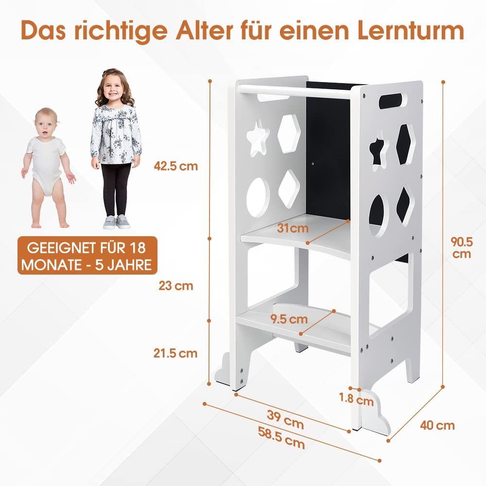 für Dripex Tafel mit Baby Lernturm Stehhilfe Tritthocker Kindertisch
