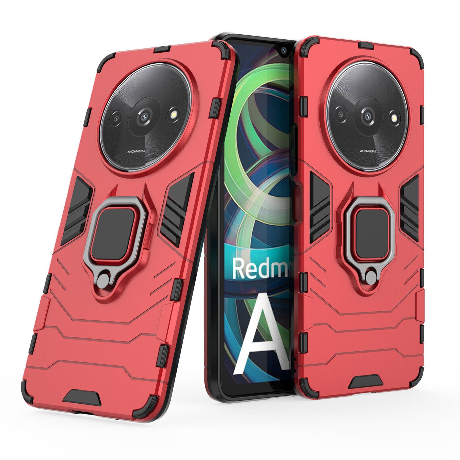 betterfon Handyhülle für Xiaomi Redmi A3 Outdoor Panzerhülle mit Slide-Kameraschutz, Mit Ringhalterung, Kamera-Schutz, Magnetplatte & 3-Schicht-Schutz