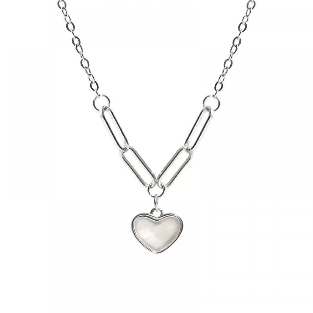 Invanter Kette mit Anhänger S925 Sterling Silber Shell Liebe Halskette für Frauen, inkl.Geschenkbo