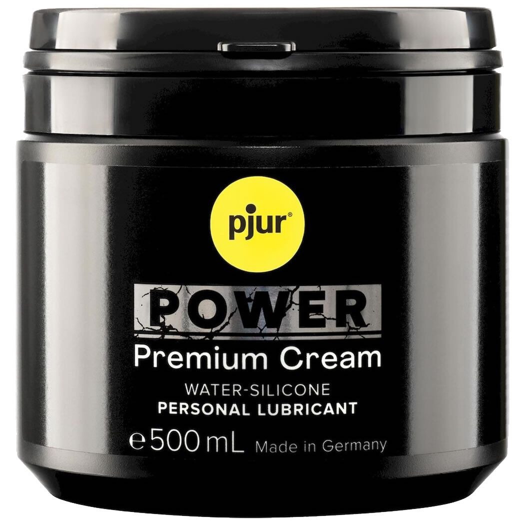 pjur Gleitgel POWER Premium Cream - Personal Lubricant, Tiegel mit 500ml, 1-tlg., extra starke Gleitcréme für große Toys und Analsex