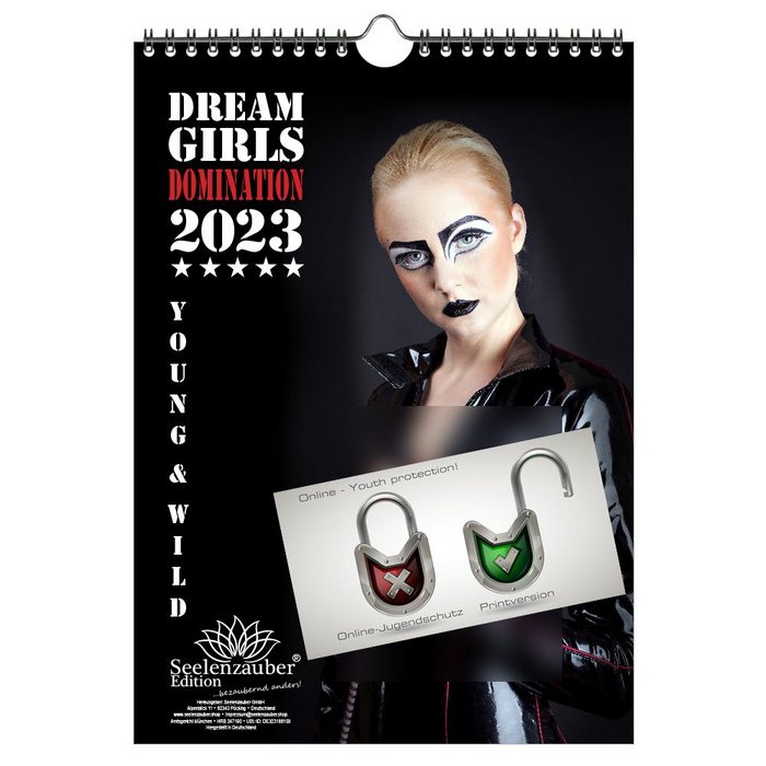 Seelenzauber Wandkalender Sexy Fetisch BDSM Domination Domina Girls DIN A4 Kalender für 2023