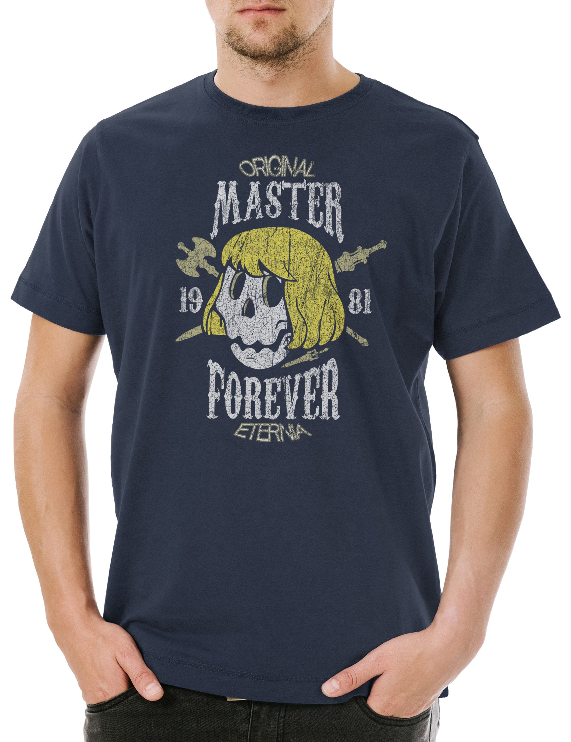 Print-Shirt Master Forever Herren T-Shirt Masters Retro Of 80s The Kult Universe
