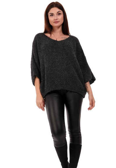 YC Fashion & Style Strickpullover Damen Winter Pullover Grobstrick Pulli One Size mit V-Ausschnitt (1-tlg) casual