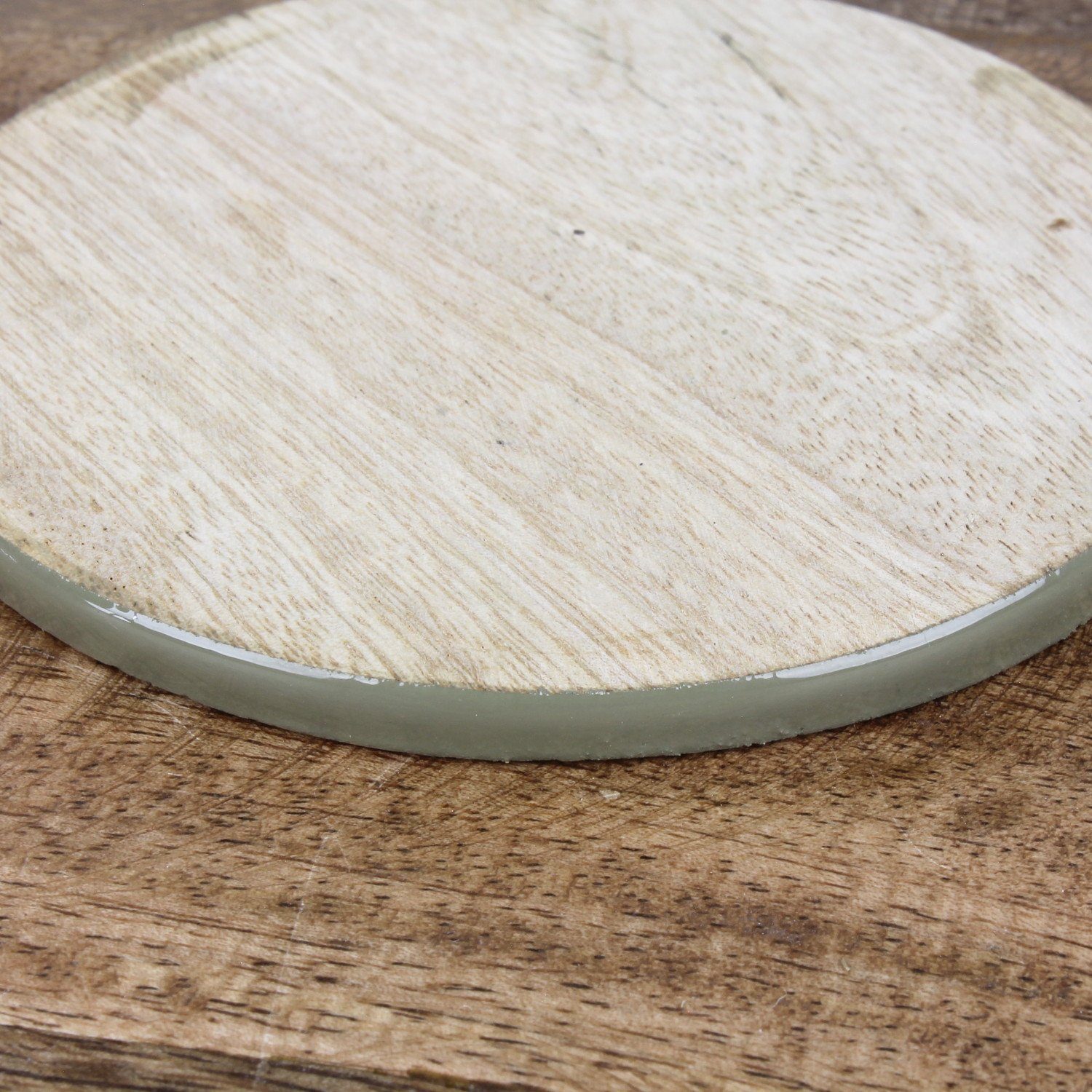 Macosa Home Getränkeuntersetzer Glasuntersetzer Untersetzer rund Holz Tischdeko Platzset, Zubehör für Flaschen Gläser Tassen, 8er Set, 8-tlg. – Bild 3 von 4