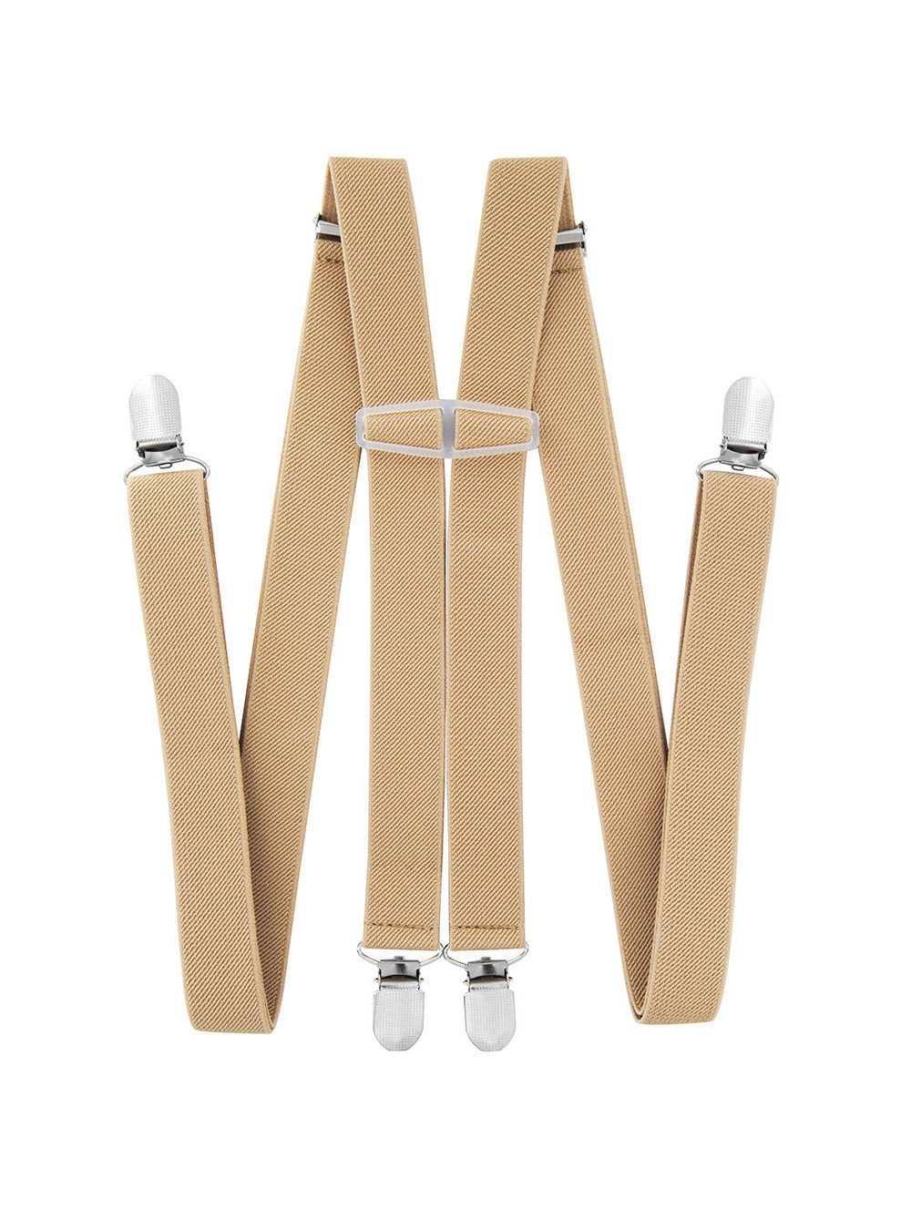 axy Hosenträger Herren Hosenträger 4 Stabile Clips H-Form 2,5cm Breit verstellbar und elastisch 120cm Lang