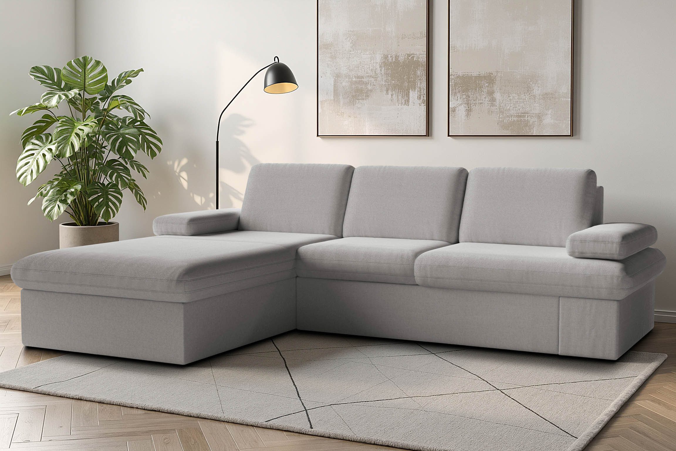 sit&more Ecksofa Moreno L-Form, B: 247 cm, mit Armteilverstellung, optional Schlaffunktion