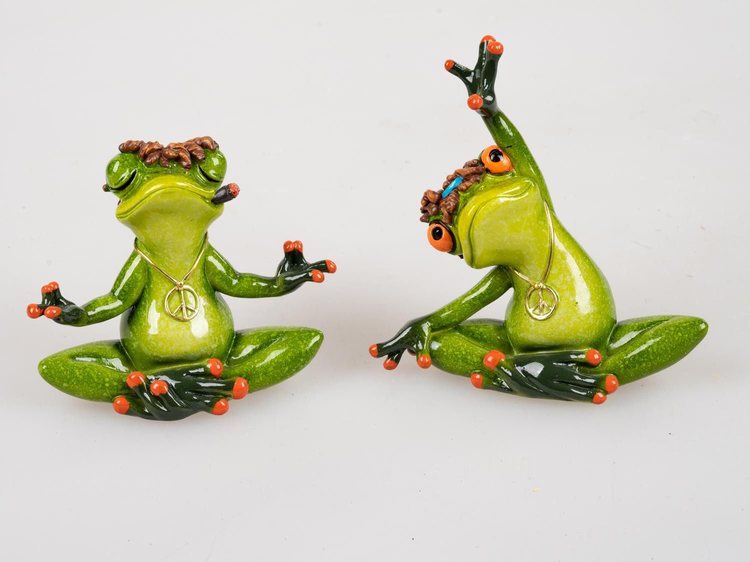formano Dekofigur Froschhausen, Höhe: 10.5cm, Farbe: Grün, Motiv: Yoga