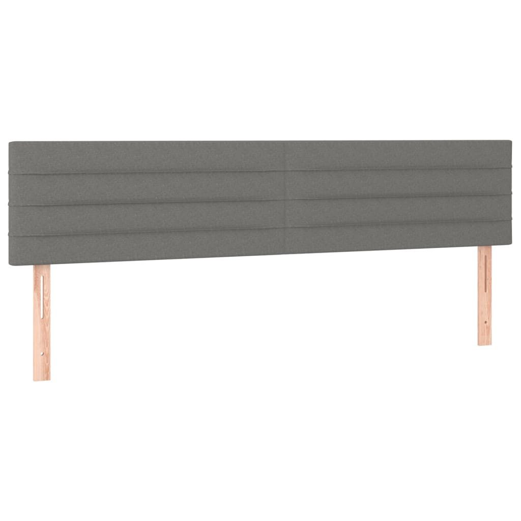 vidaXL Bett Kopfteile Dunkelgrau 180x5x78/88 cm Stoff (1-tlg)