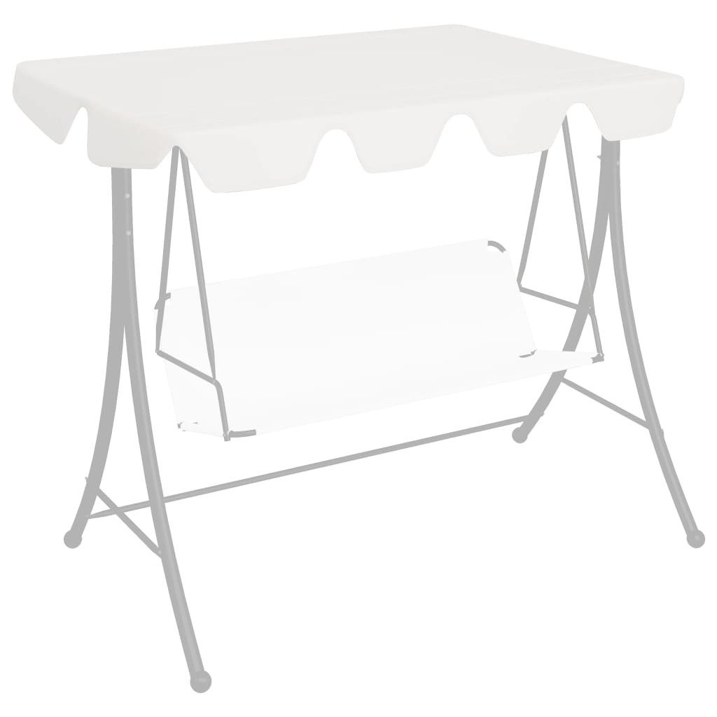 vidaXL Hollywoodschaukel 150130 x 10570 cm Ersatzdach für Hollywoodschaukel Weiß 150130x70105 c, Textilene