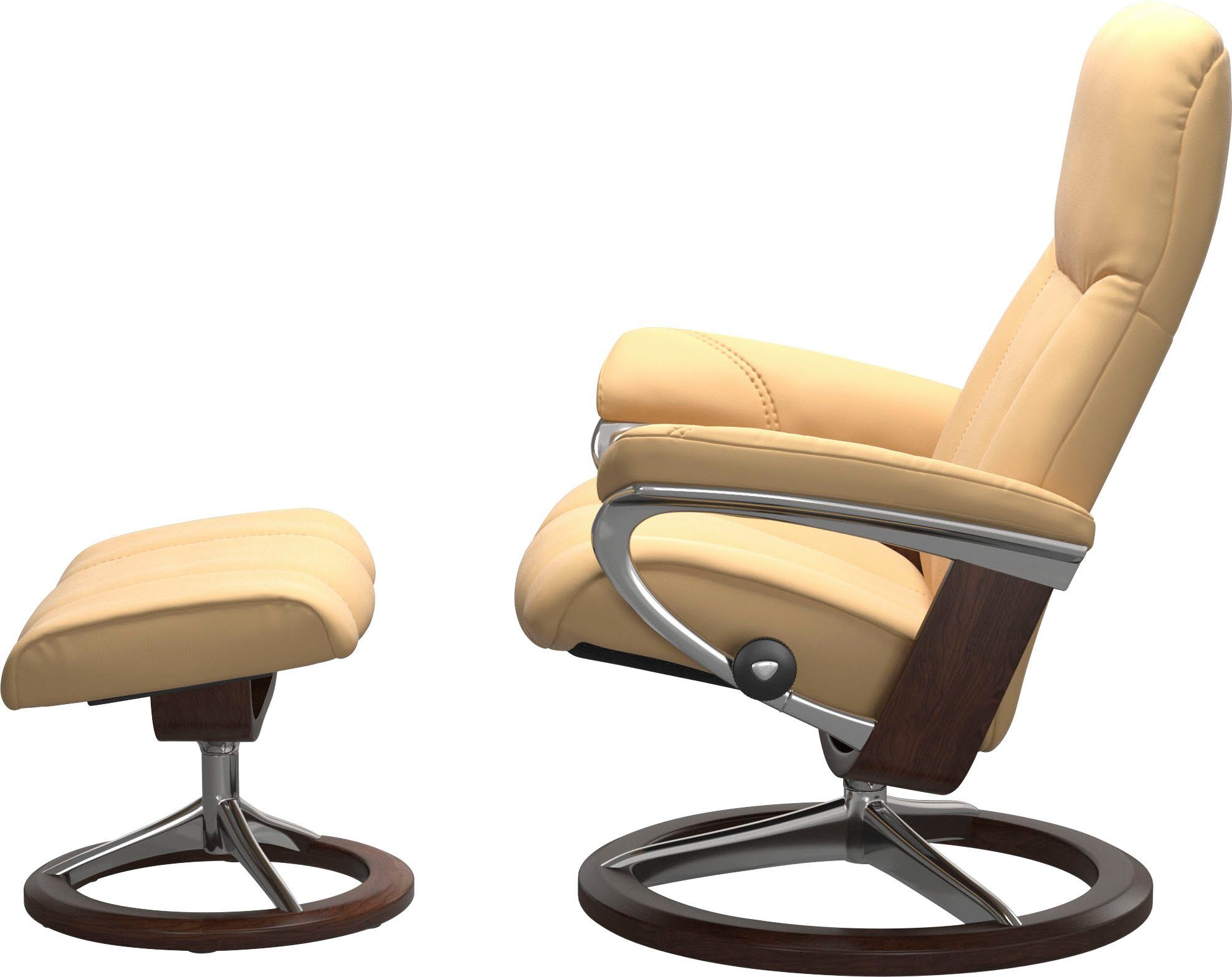 Stressless® Relaxsessel Consul L, Größe mit Gestell Base, Hocker, Hocker), Braun (Set, mit Signature mit Relaxsessel