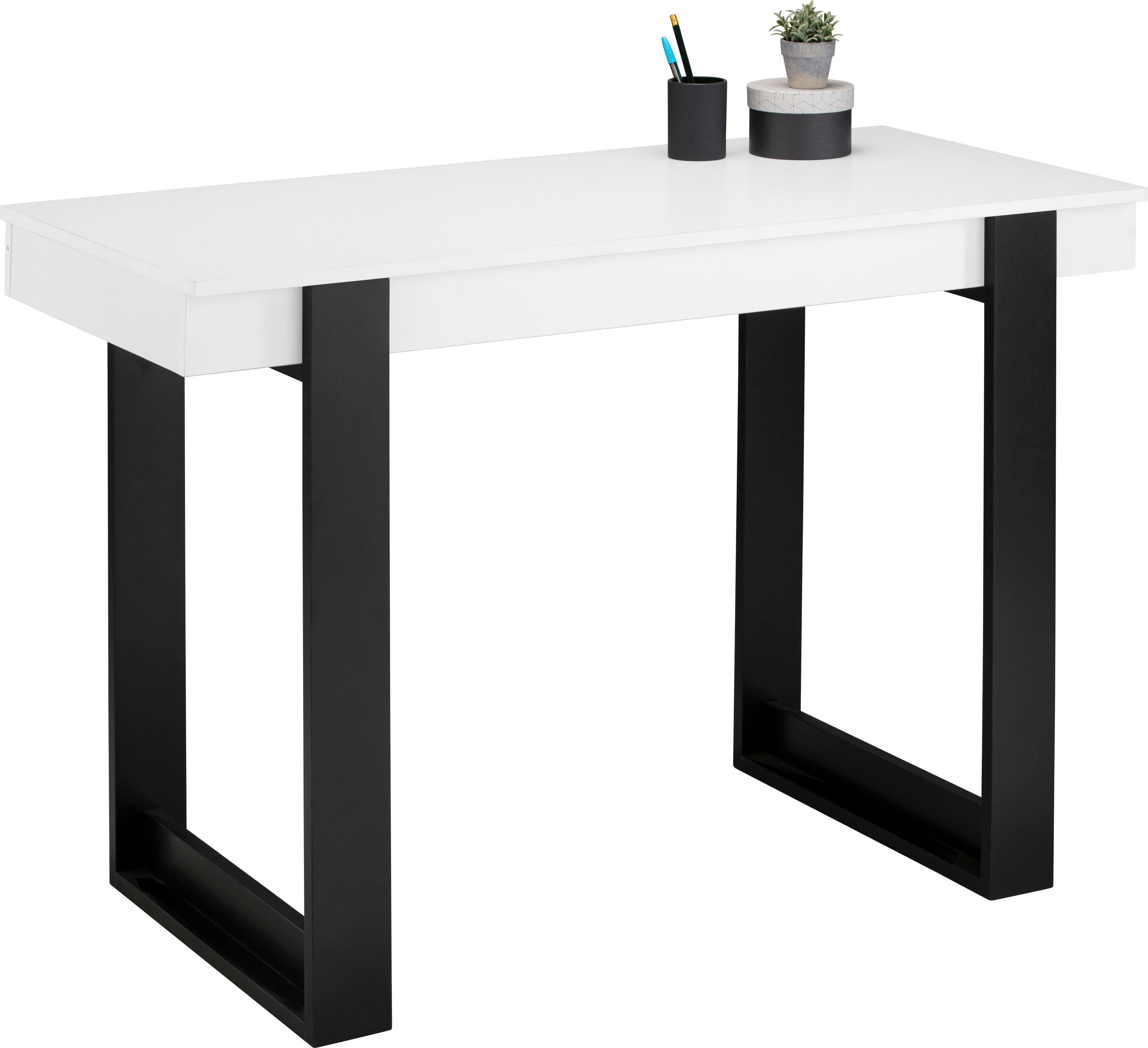 INOSIGN 110 Bosko, weiß weiß/schwarz cm | Breite Schreibtisch