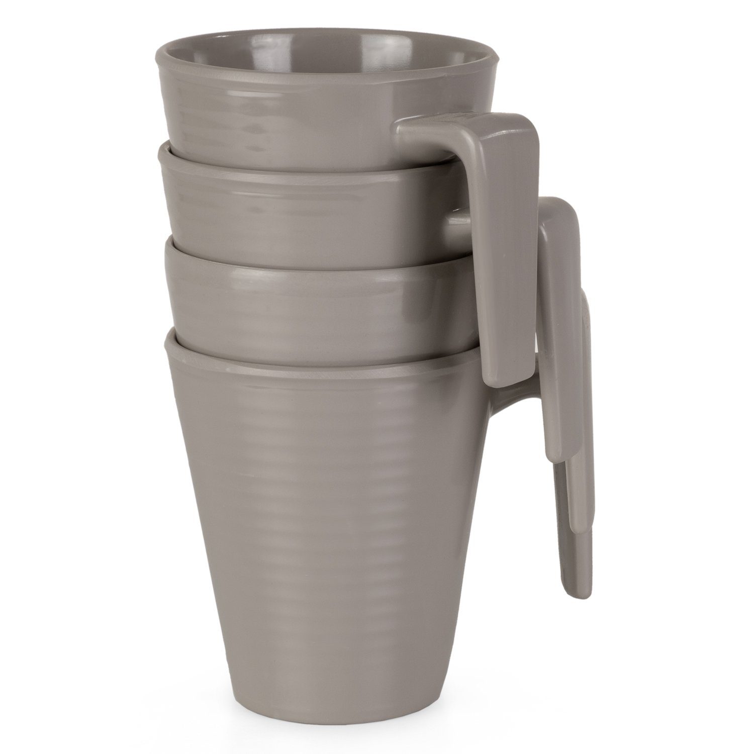 Moritz Geschirr-Set 4er Set Camping Tassen grau