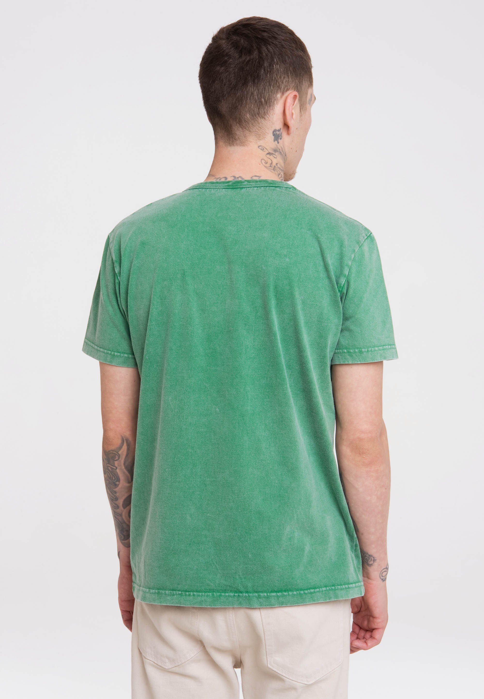 LOGOSHIRT T-Shirt Der kleine Maulwurf Print mit grün lizenziertem