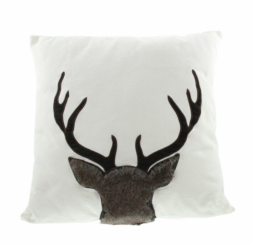 Home-trends24.de Kissenbezug Kissenhülle Hirschgeweih Couchkissen Kunstfell günstig online kaufen